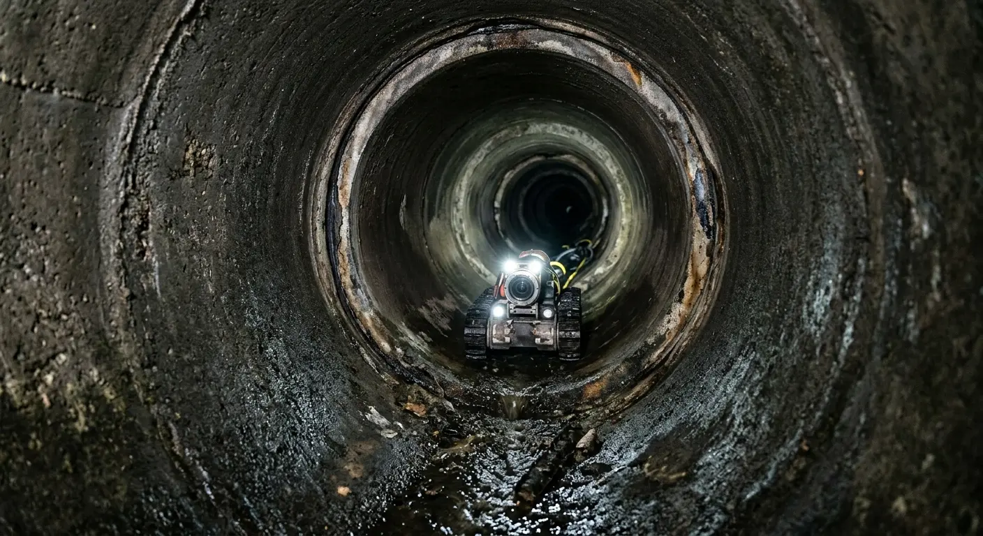 Robotic sewer camera inspecting pipe interior for Sewer Line Repair in Sioux Center